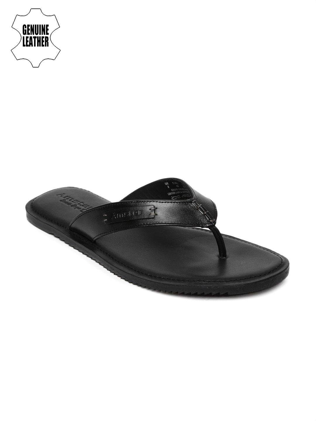 

Amster Men Black Genuine Leather Sandals