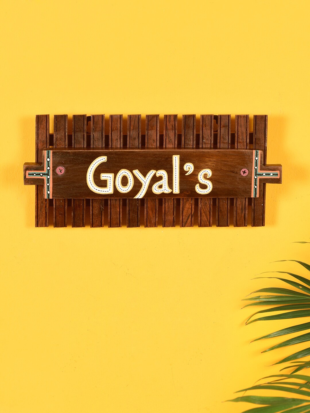 AAKRITI ART CREATIONS Brown Patterned Customizable Name Board
