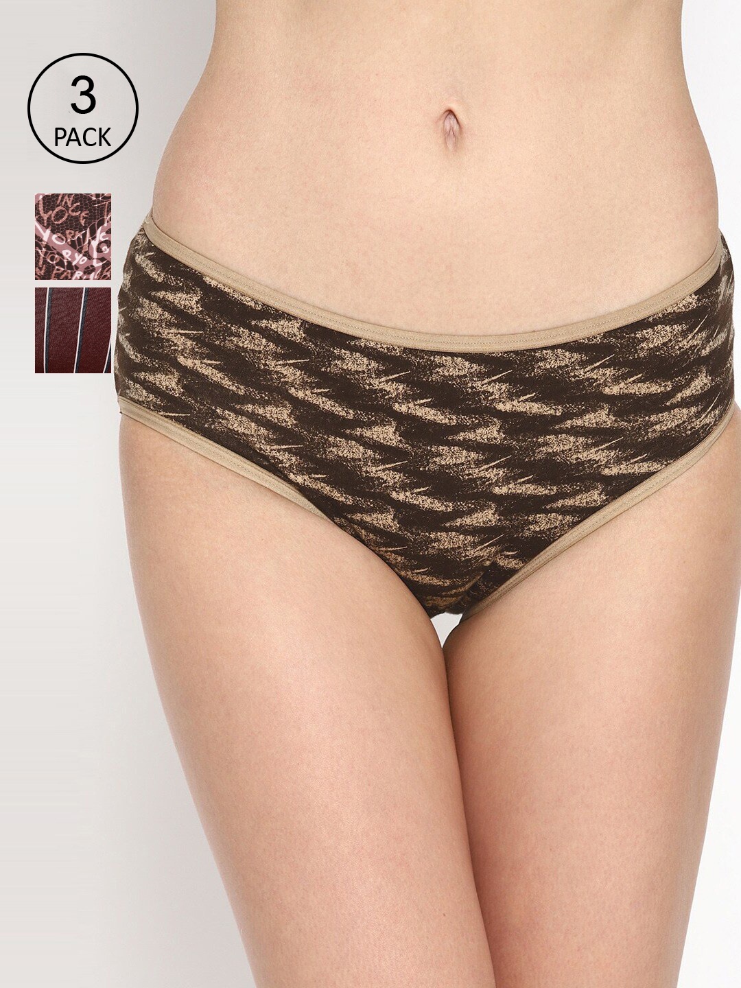 

Skidlers Women Pack Of 3 Assorted Pure Cotton Anti-Bacterial Hipster Briefs