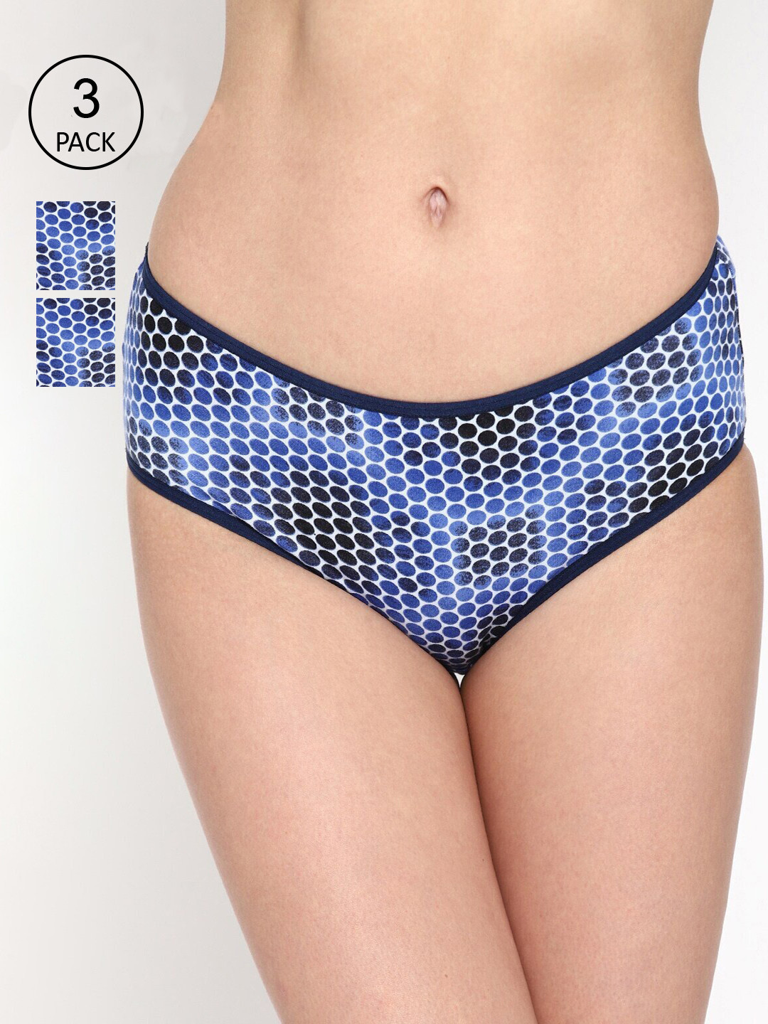 

Skidlers Women Pack Of 3 Assorted Pure Cotton Antibacterial Bikini Briefs