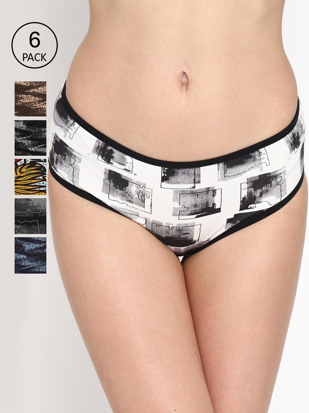 

Skidlers Women Pack of 6 Assorted Pure Cotton Bikini Briefs