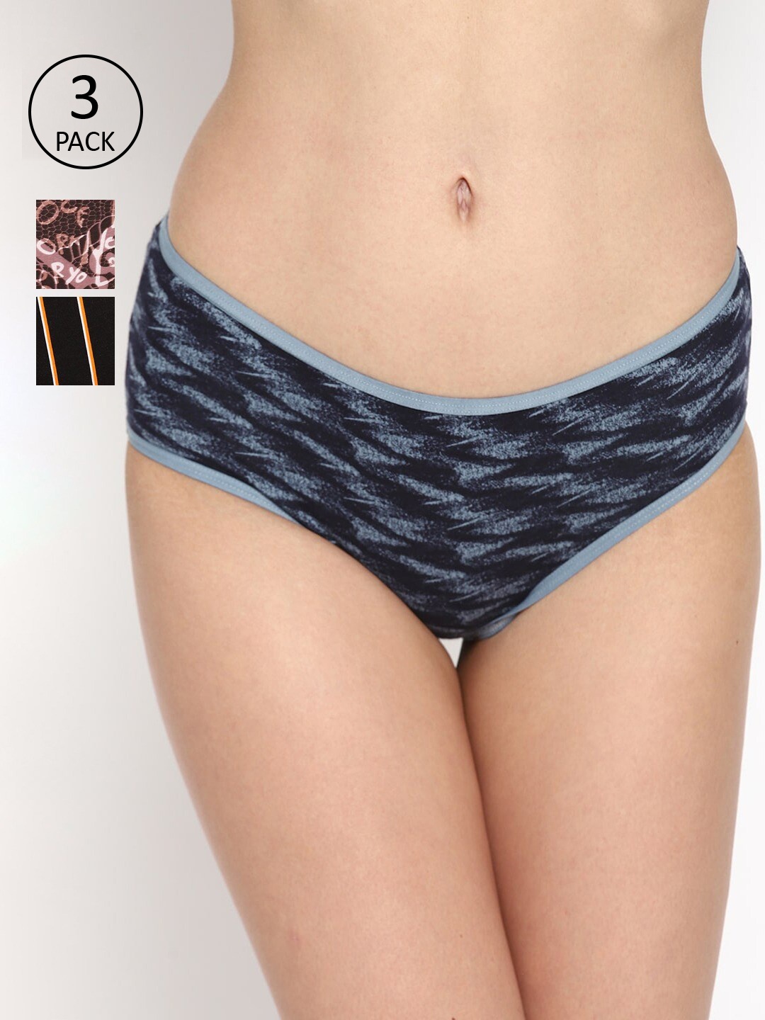 

Skidlers Women Pack Of 3 Assorted Printed Bikini Briefs