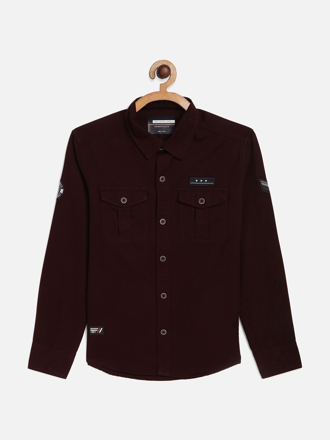 

Octave Boys Wine Red Cotton Casual Shirt, Burgundy