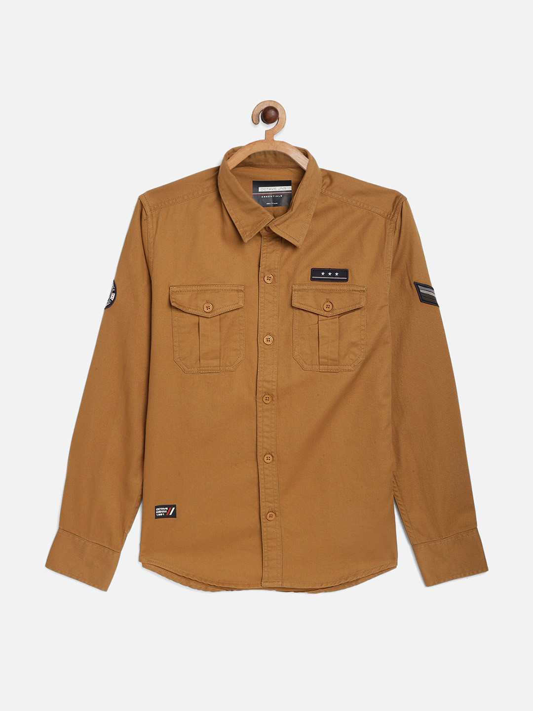 

Octave Boys Khaki Solid Casual Regular-Fit Shirt