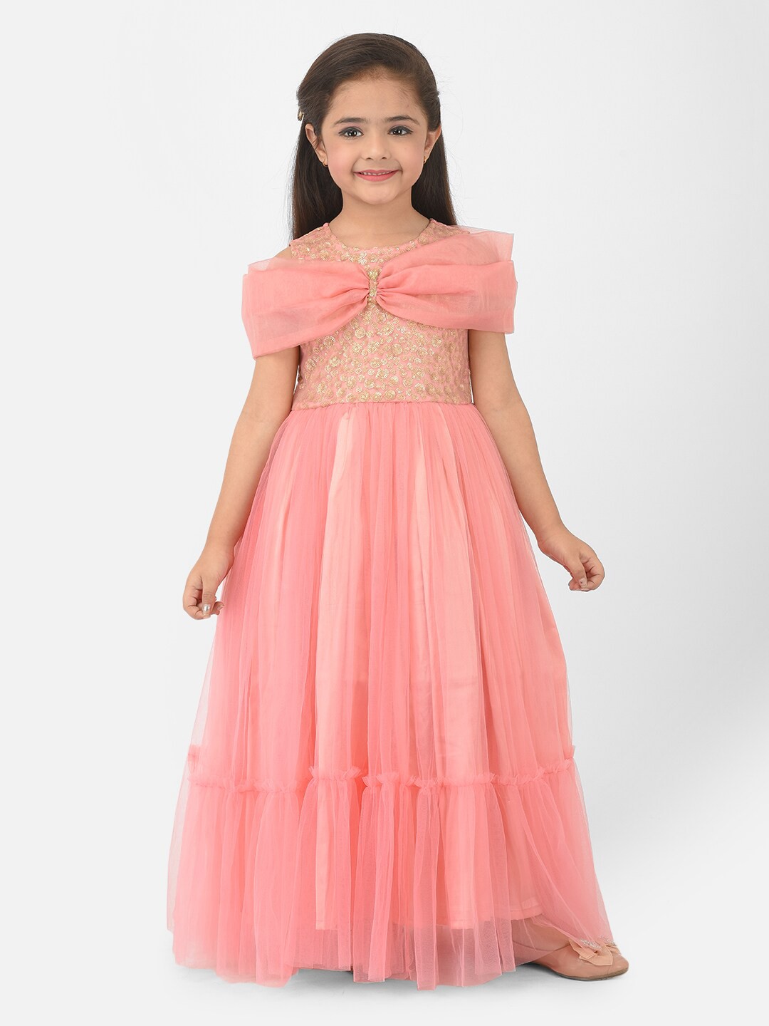 

Eavan Pink Embellished Net Maxi Dress