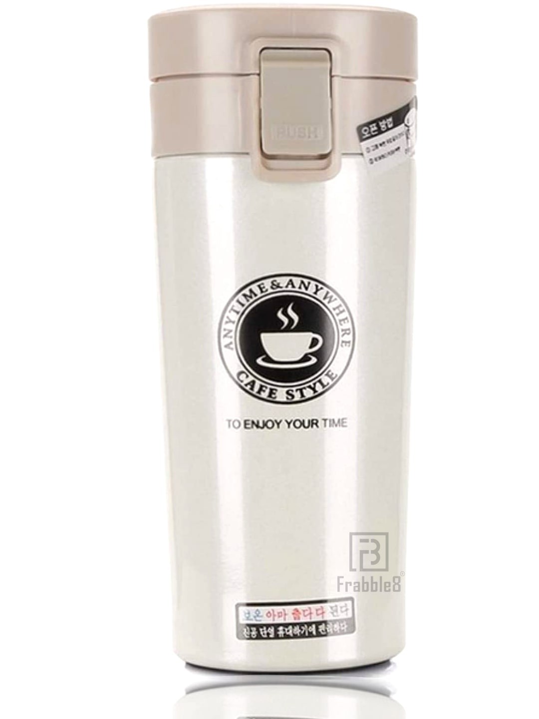 

Frabble8 White Stainless Steel Vaccum Insulated 300ml Thermo Coffee Mug