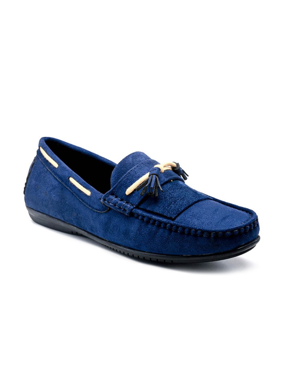 

MONKSTORY Men Blue Suede Boat Shoes