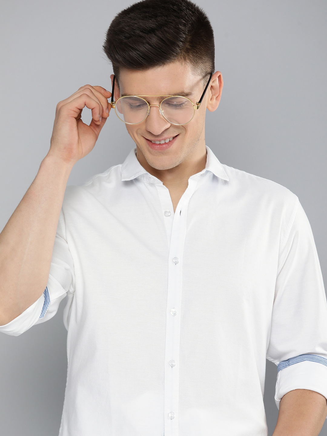 

Mast & Harbour Men White Pure Cotton Casual Shirt