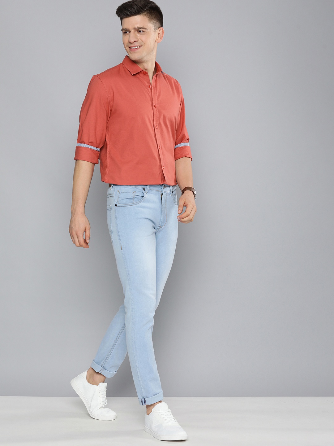 

Mast & Harbour Men Red Pure Cotton Casual Shirt