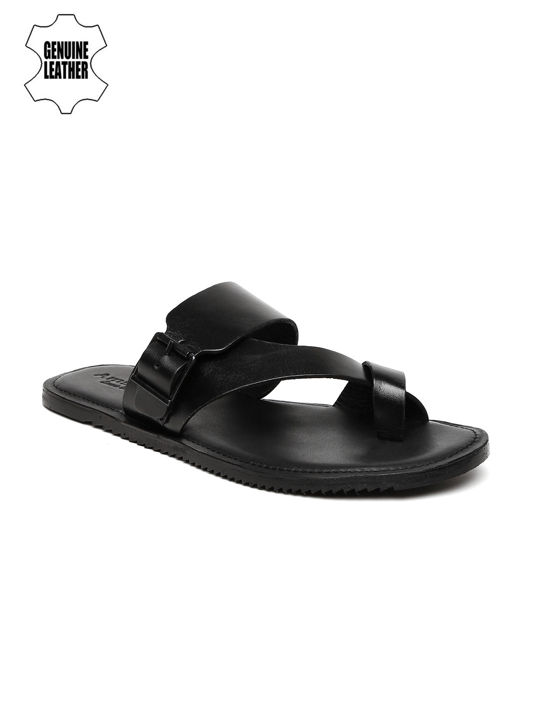 

Amster Men Black Genuine Leather Sandals