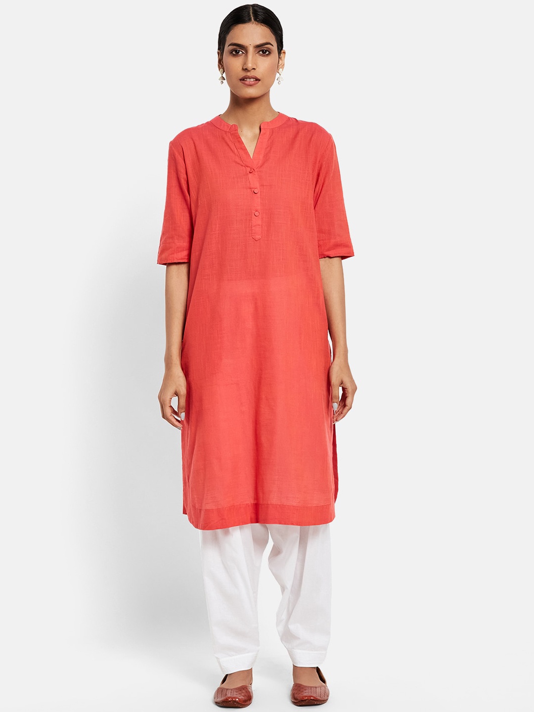 

Fabindia Women Pink Kurta