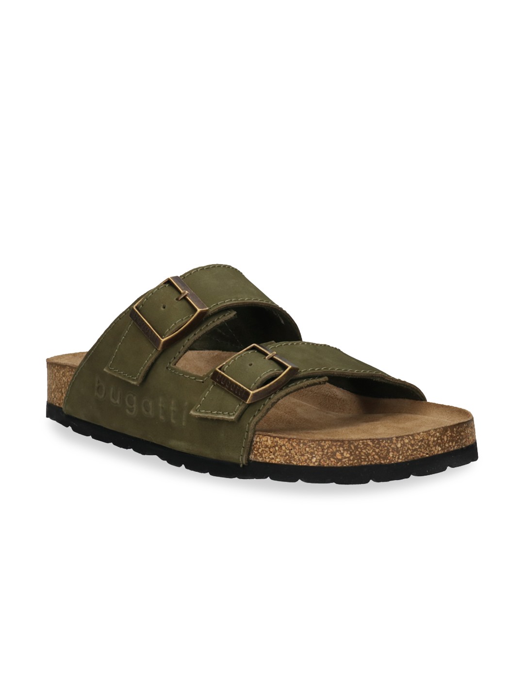

Bugatti Bobbi Men Olive Green Leather Comfort Sandals