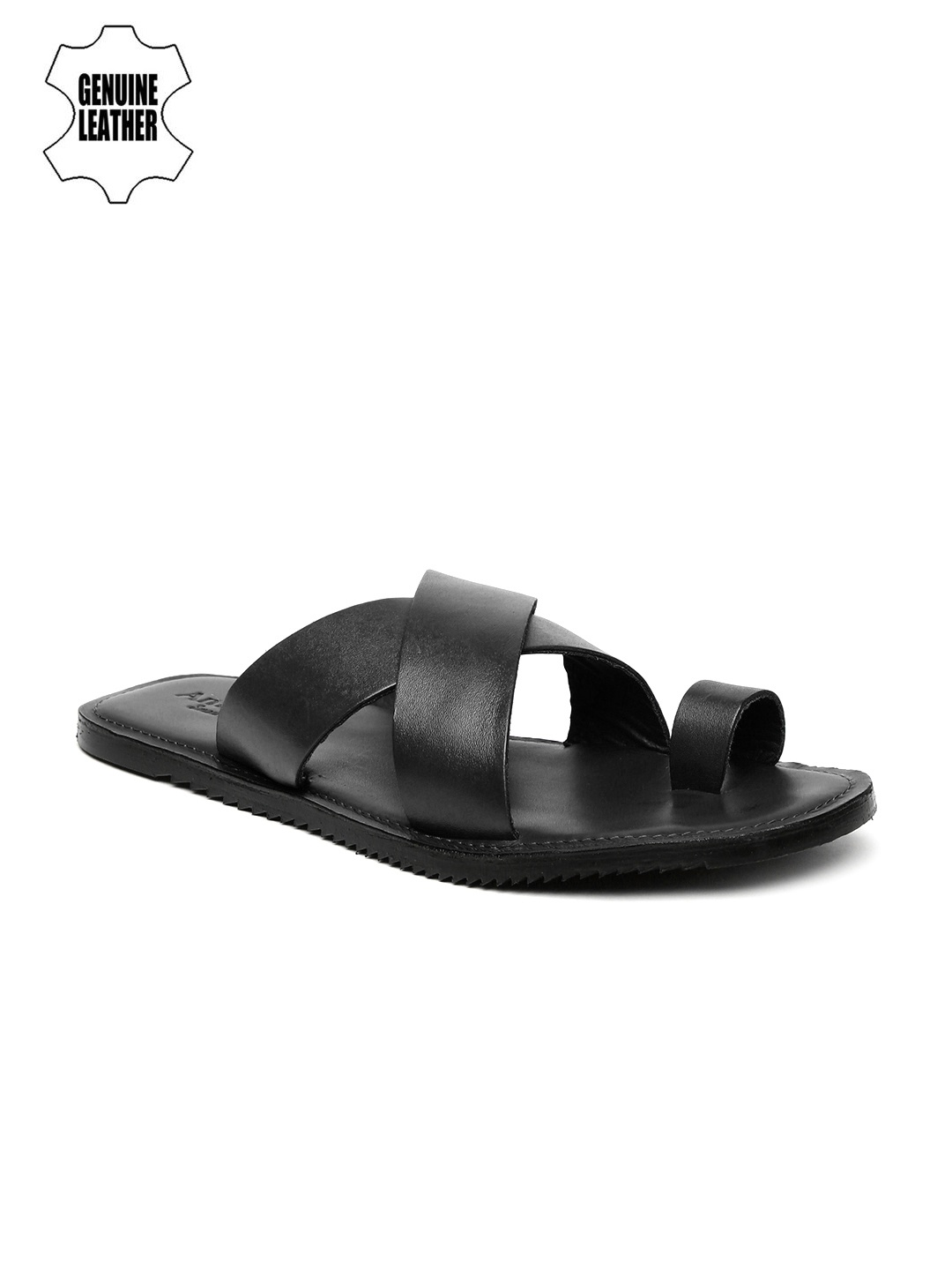 

Amster Men Black Genuine Leather Sandals