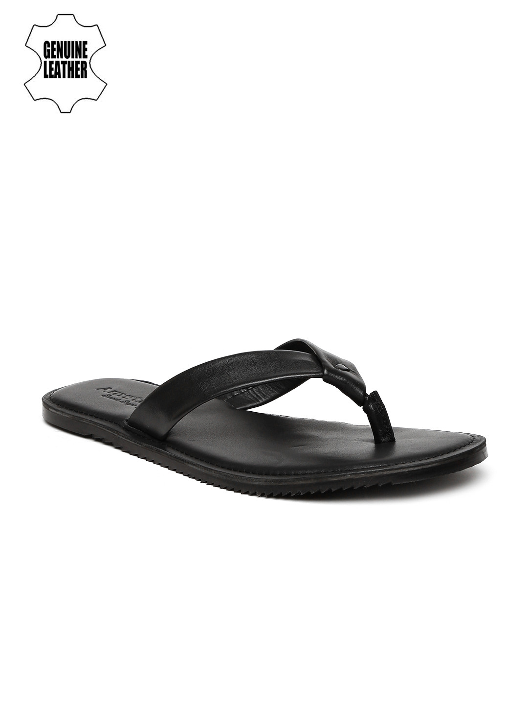 

Amster Men Black Genuine Leather Sandals