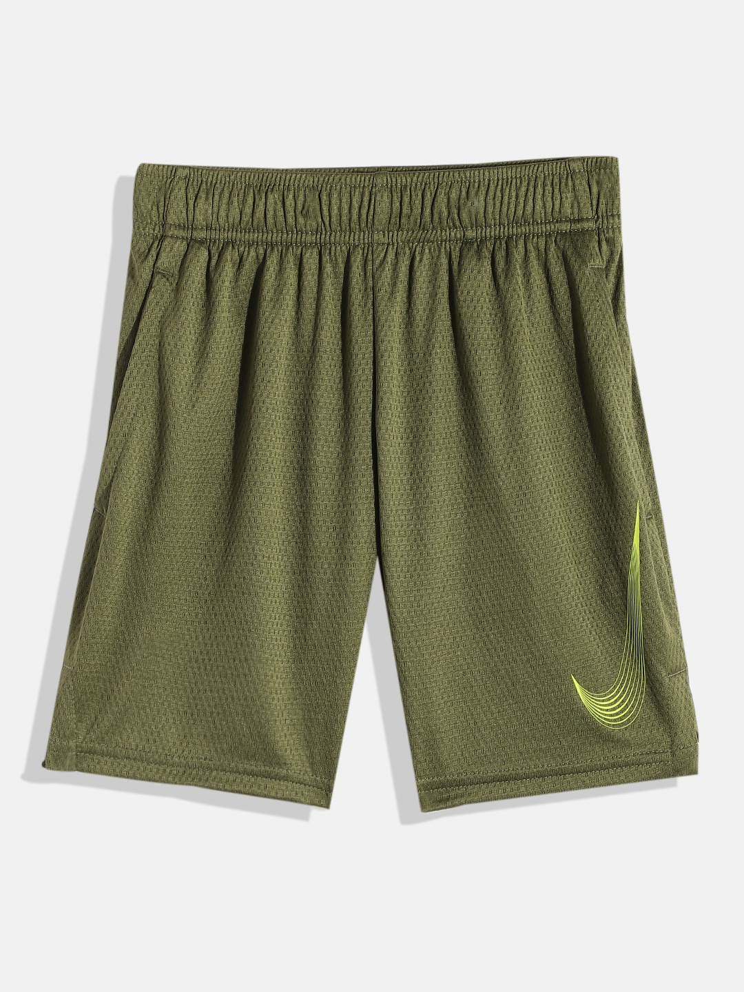 

Nike Boys Green Solid Dri-FIT Sports Shorts