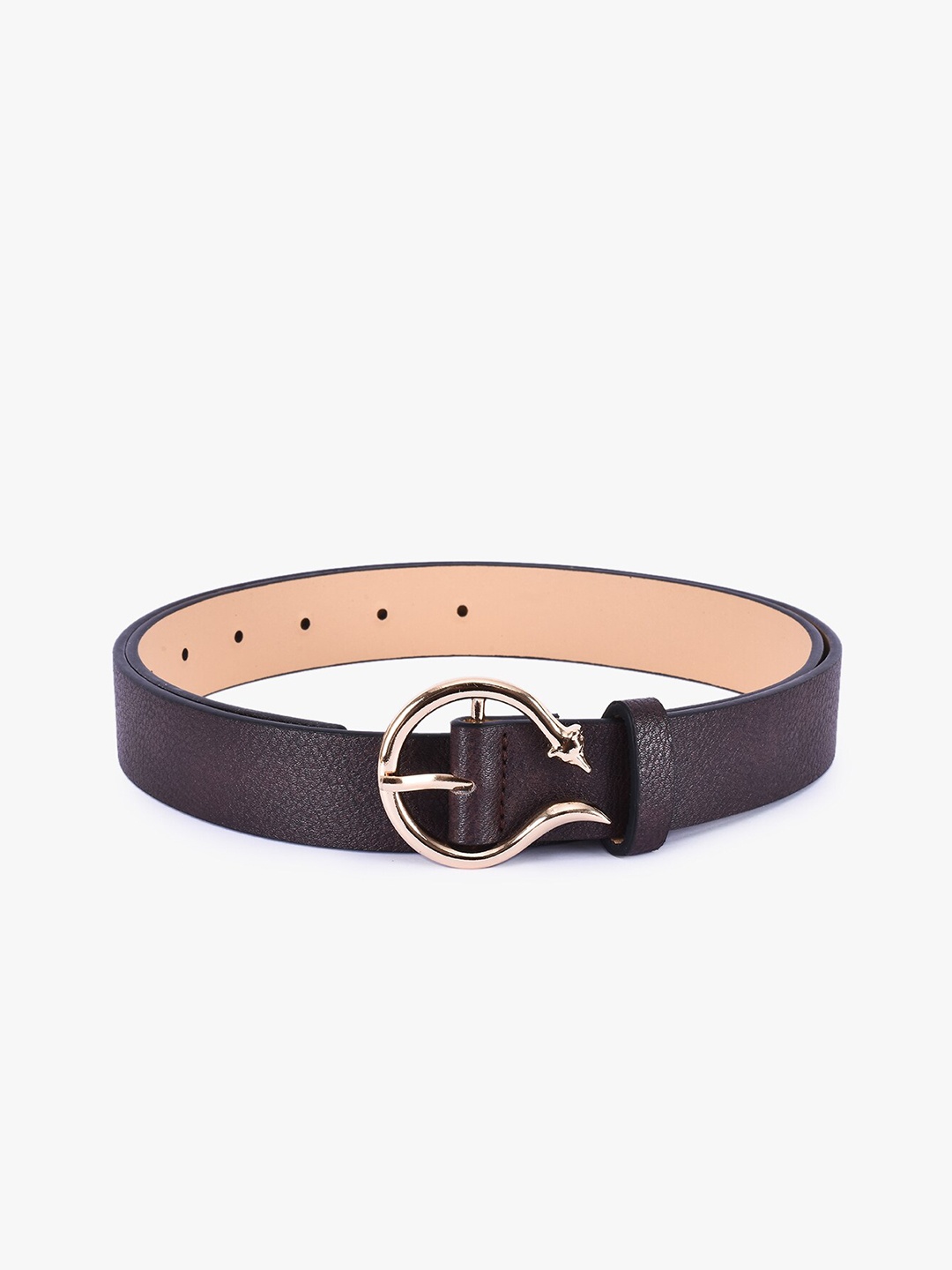 

BuckleUp Women Brown Textured Buckle-Up Belt