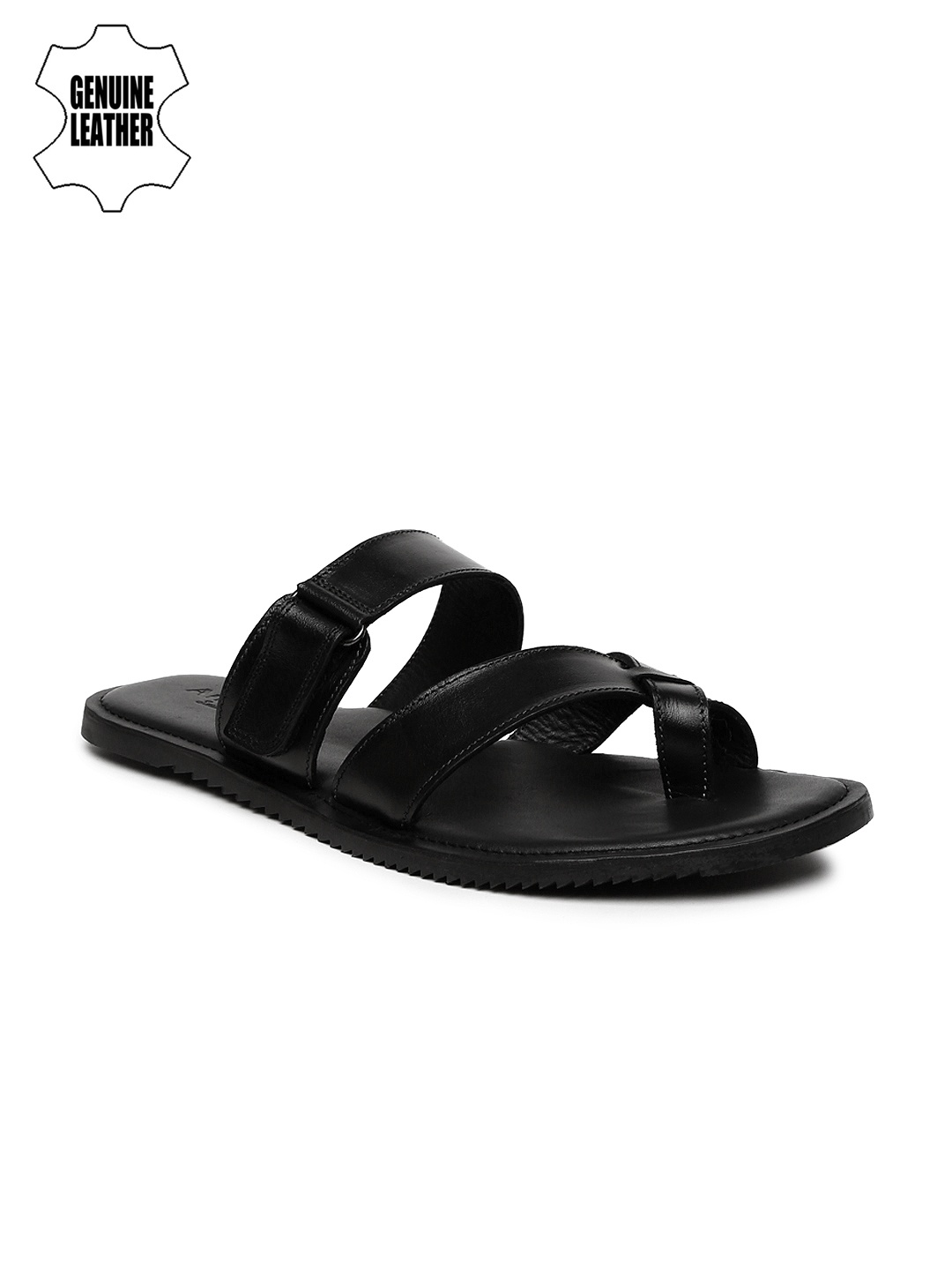 

Amster Men Black Genuine Leather Sandals