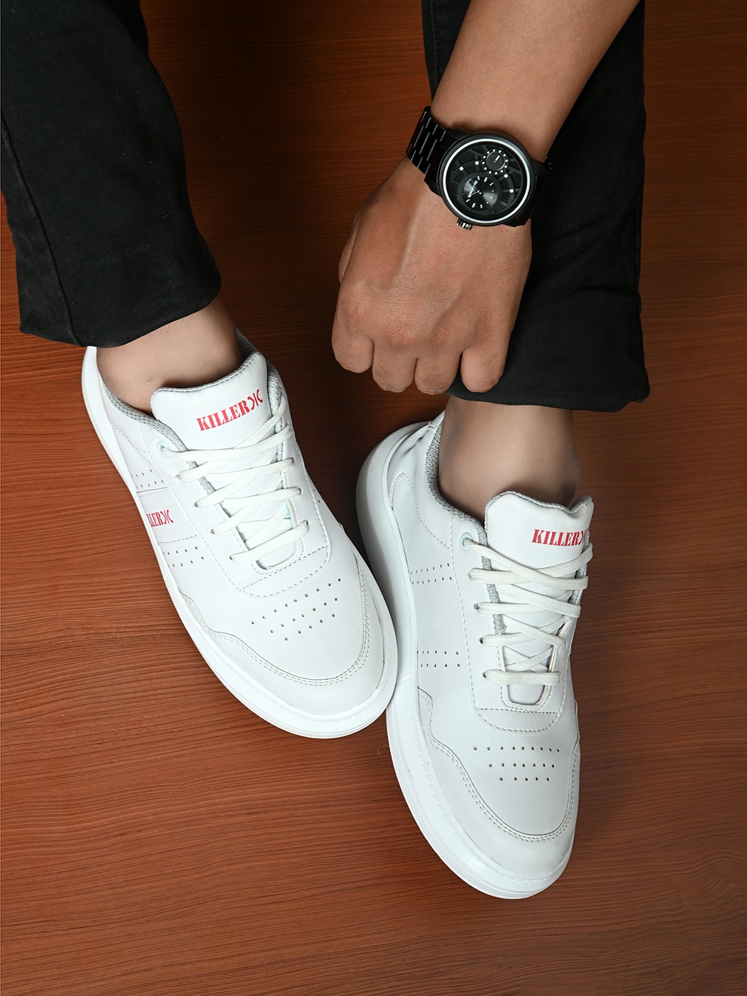

Killer Men White Perforations Sneakers