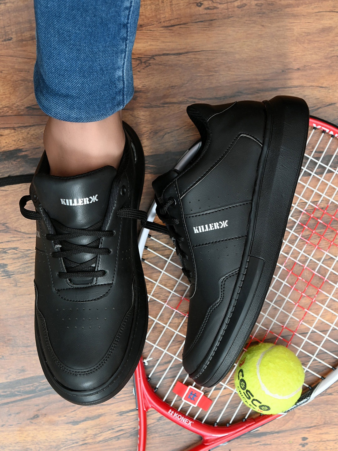 

Killer Men Black Perforations Lightweight Sneakers