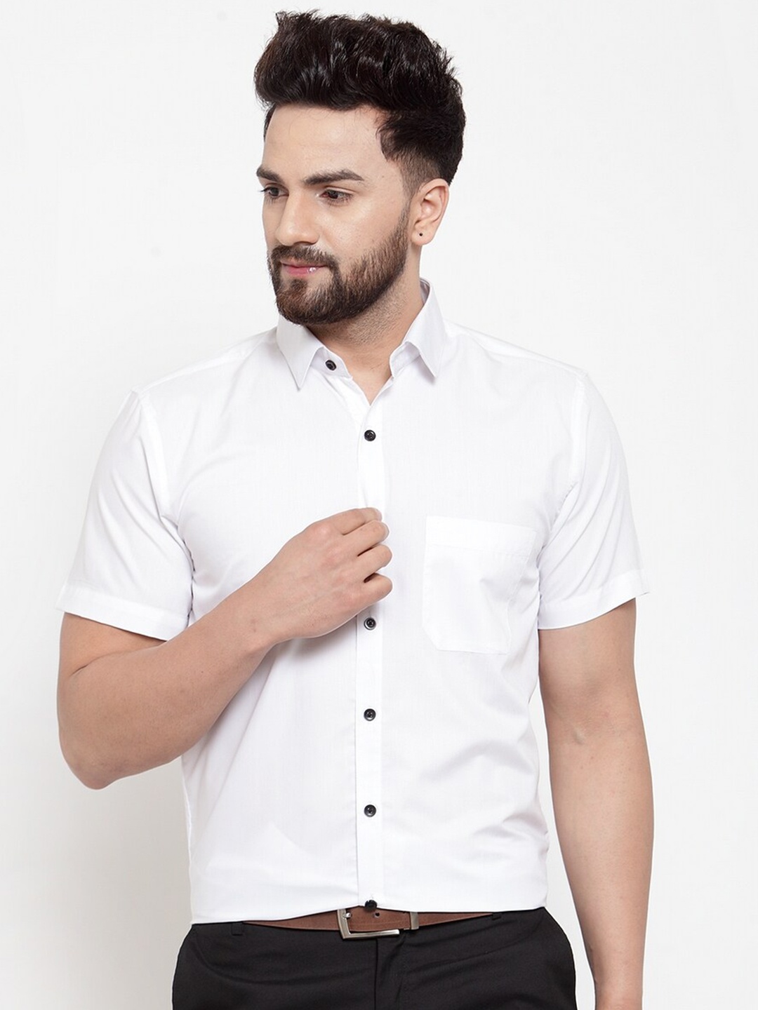 

JAINISH Men White Classic Regular Fit Formal Shirt