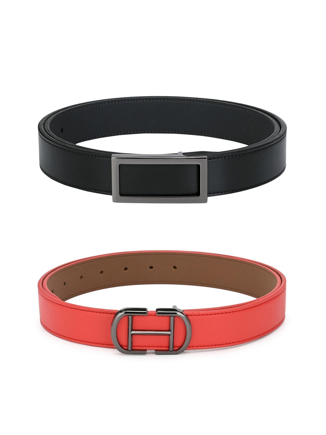 

Calvadoss Boys Black & Red Set of 2 Solid PU Belt