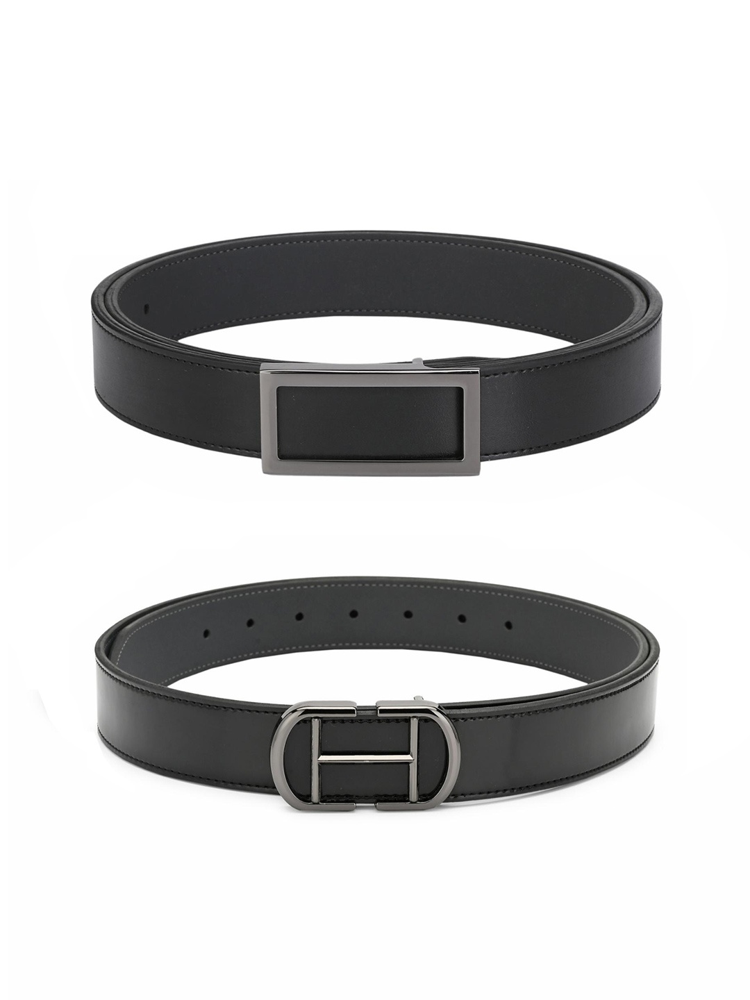 

Calvadoss Boys Pack of 2 Black PU Belt