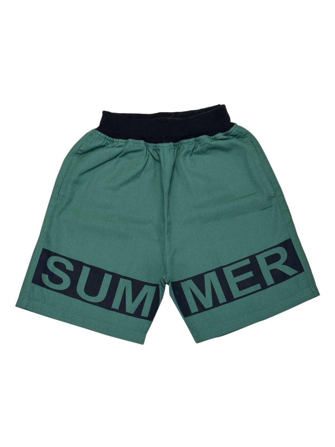 

VEDANA Boys Green Typography Printed Cotton Shorts