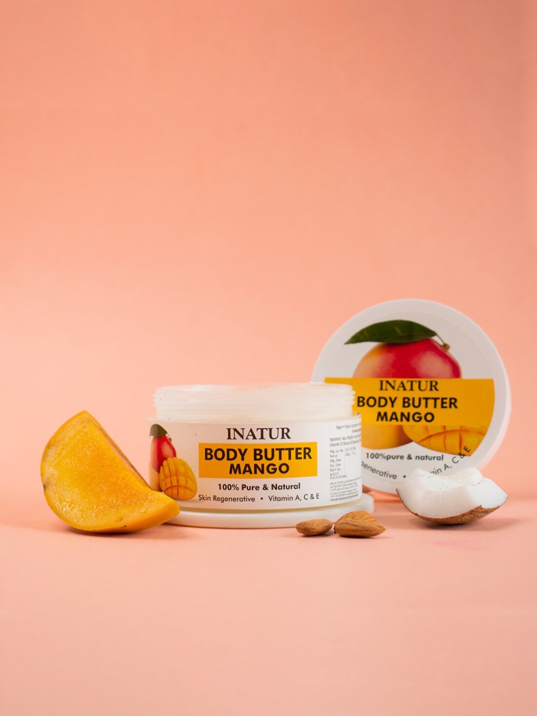 

Inatur Mango Body Butter 100% Pure Natural Skin 200 g, White