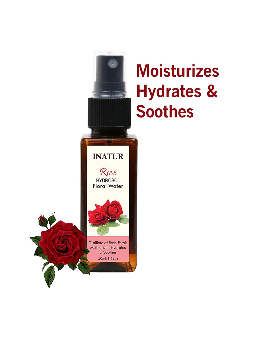 

Inatur Rose Hydrosol Floral Water - 50 ml, White