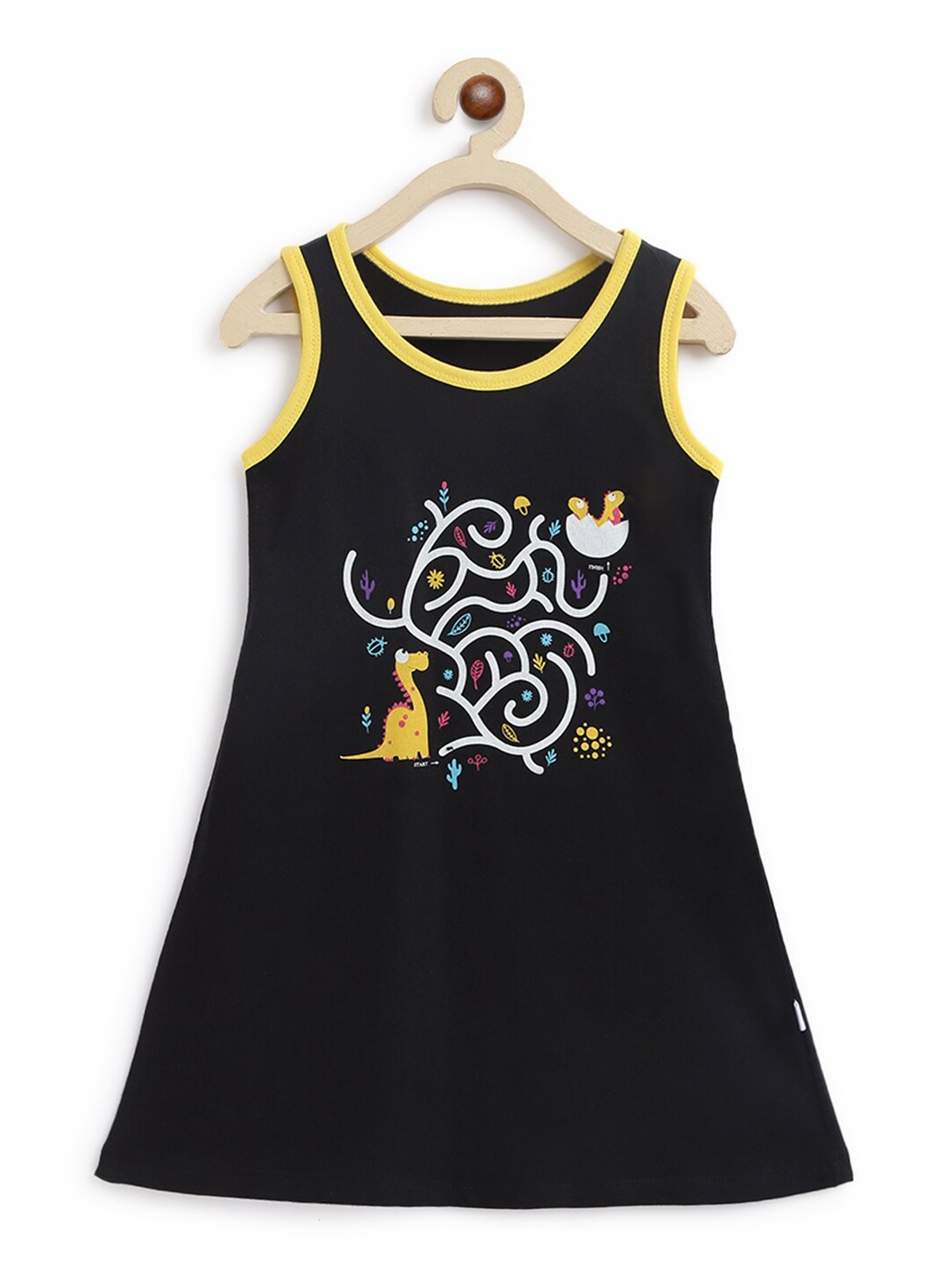 

SuperBottoms Black A-Line Cotton Dress