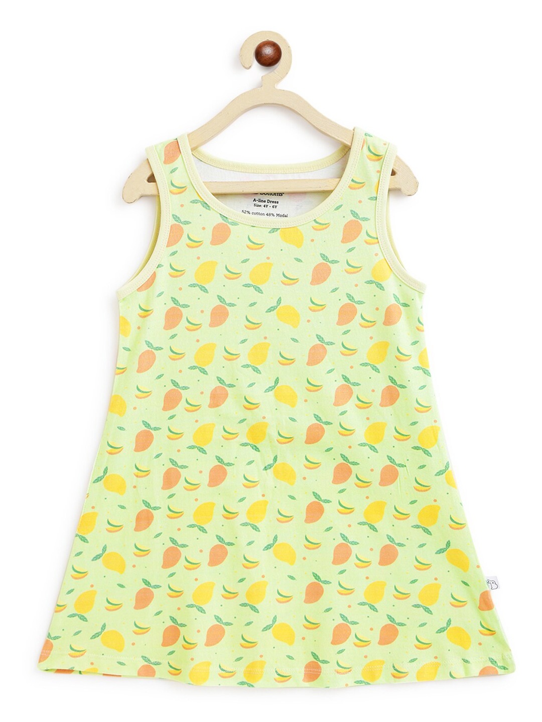 

SuperBottoms Yellow Printed A-Line Dress