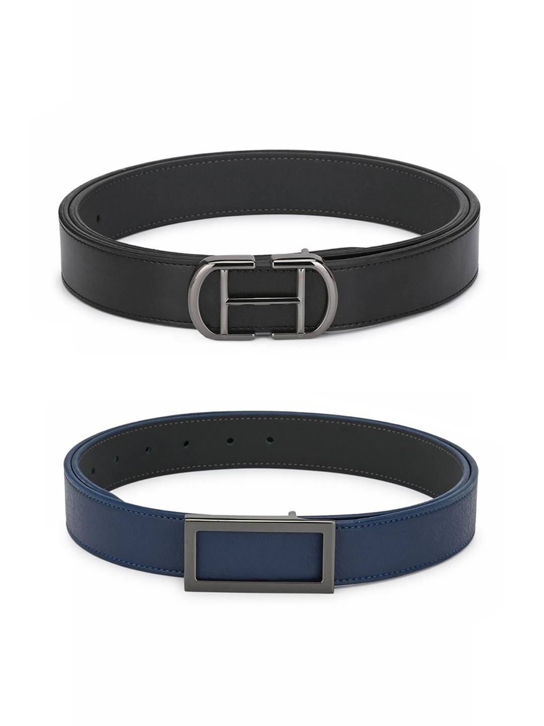 

Calvadoss Women Black & Navy Blue Set Of 2 Solid PU Belts