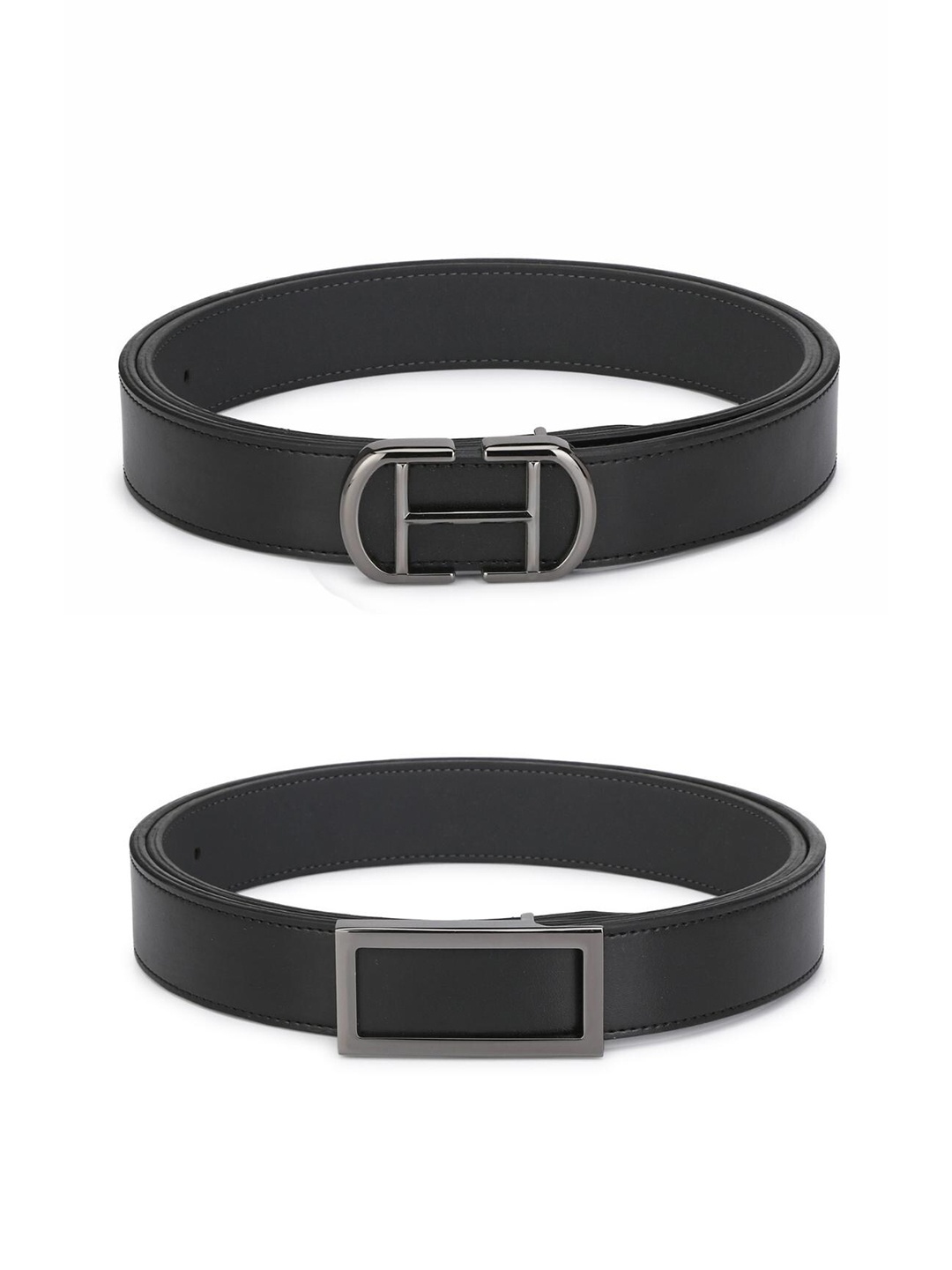 

Calvadoss Women Black Set of 2 Solid PU Belt