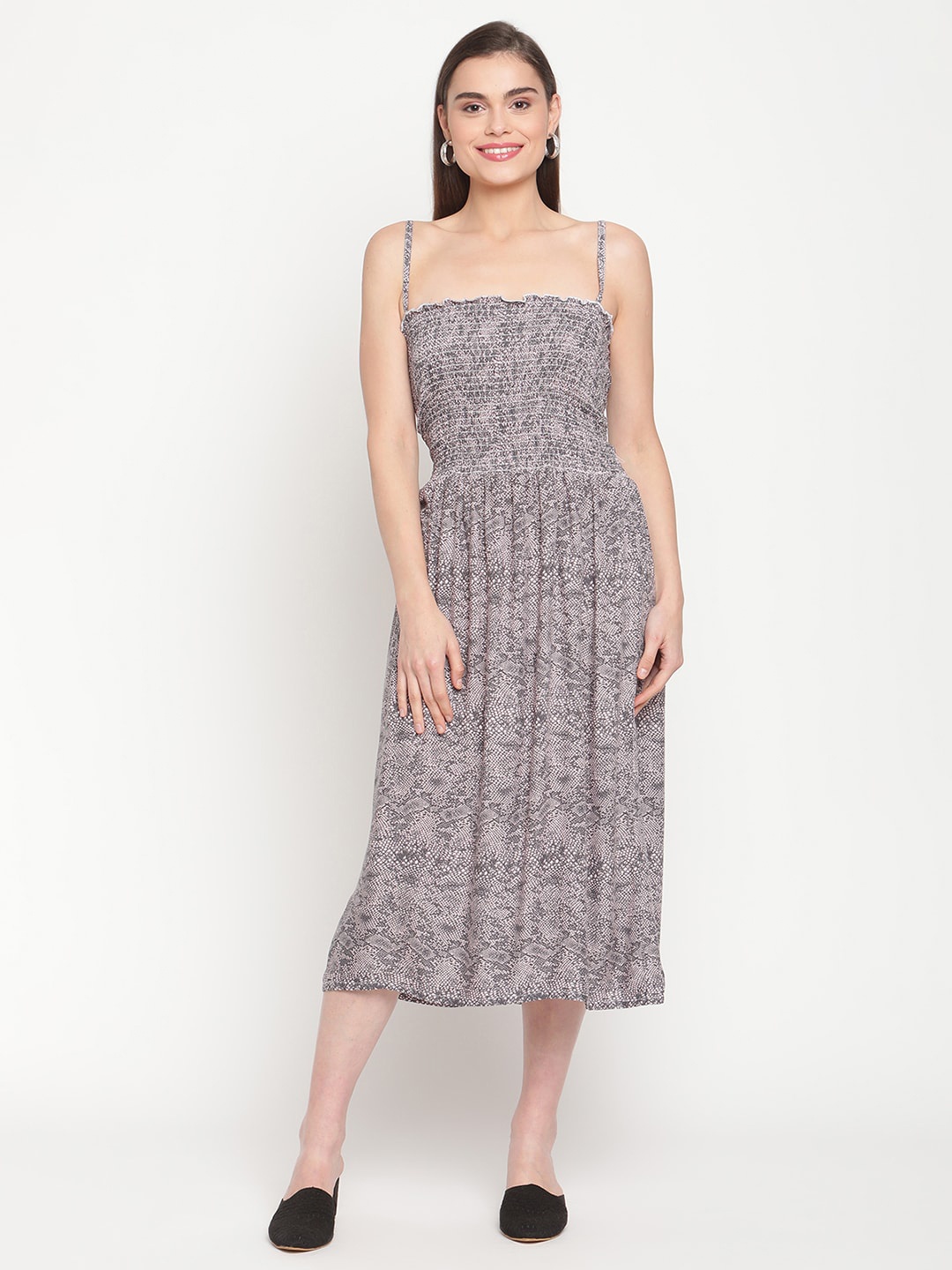 

TAG 7 Floral Midi Dress, Grey
