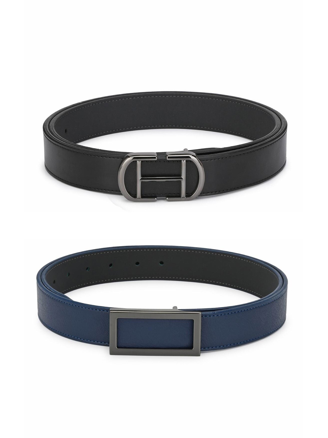 

Calvadoss Boys Pack of 2 Black and Navy Blue PU Belt