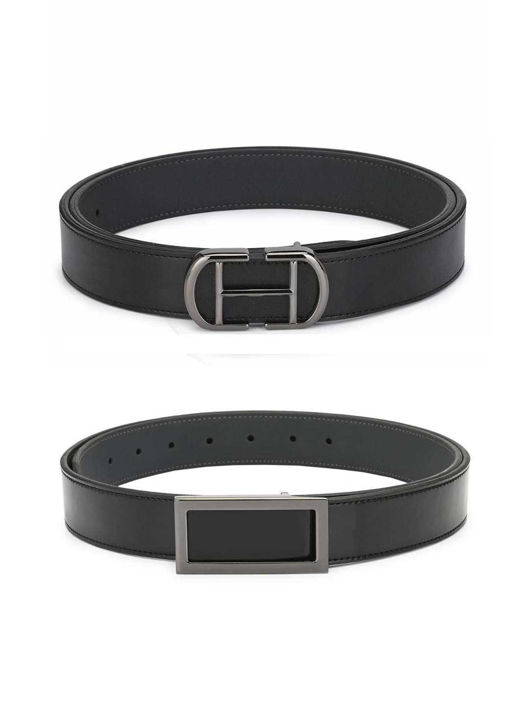 

Calvadoss Boys Black Set Of 2 Solid PU Belts
