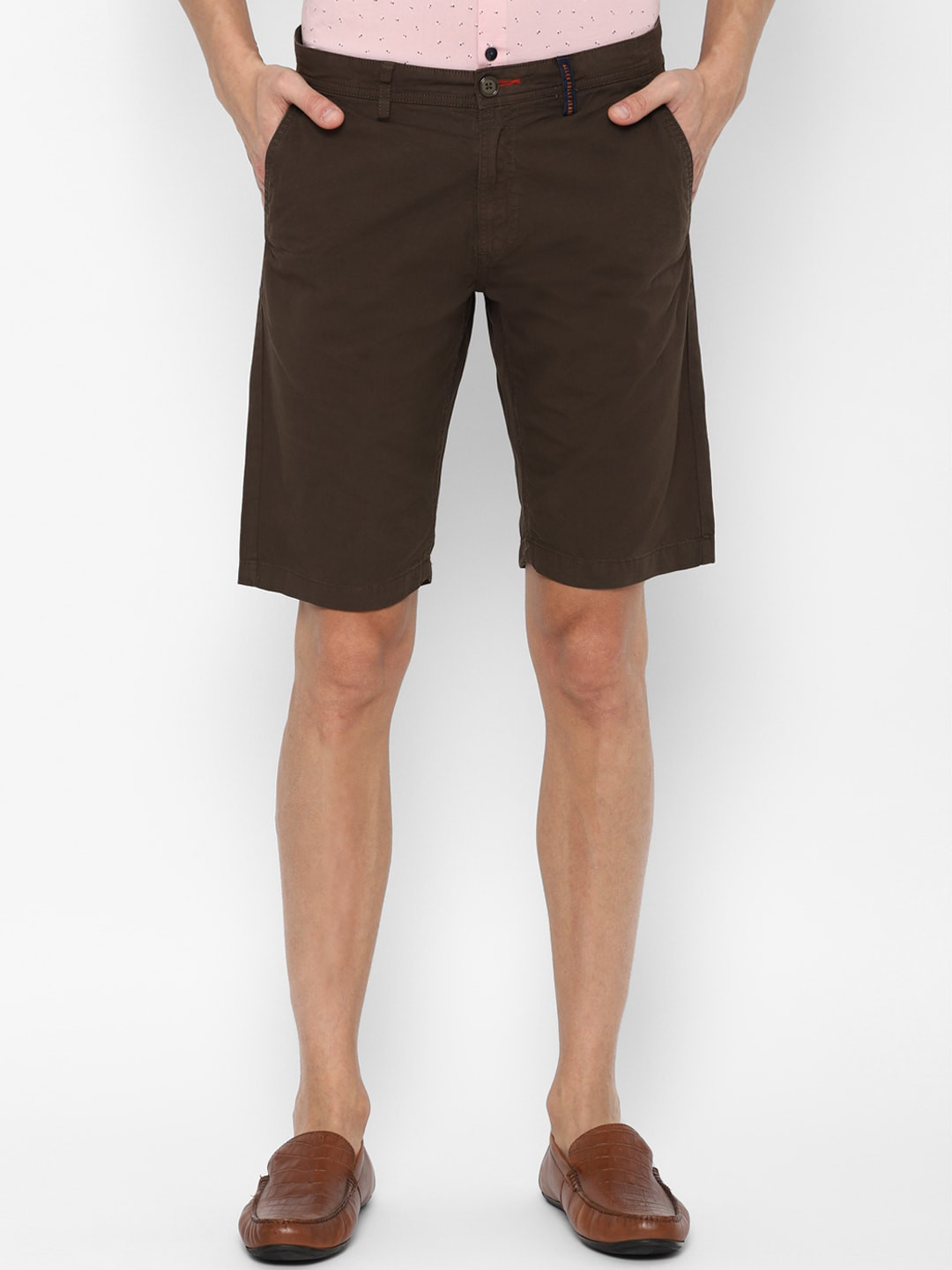 

Allen Solly Sport Men Brown Solid Cotton Slim Fit Shorts