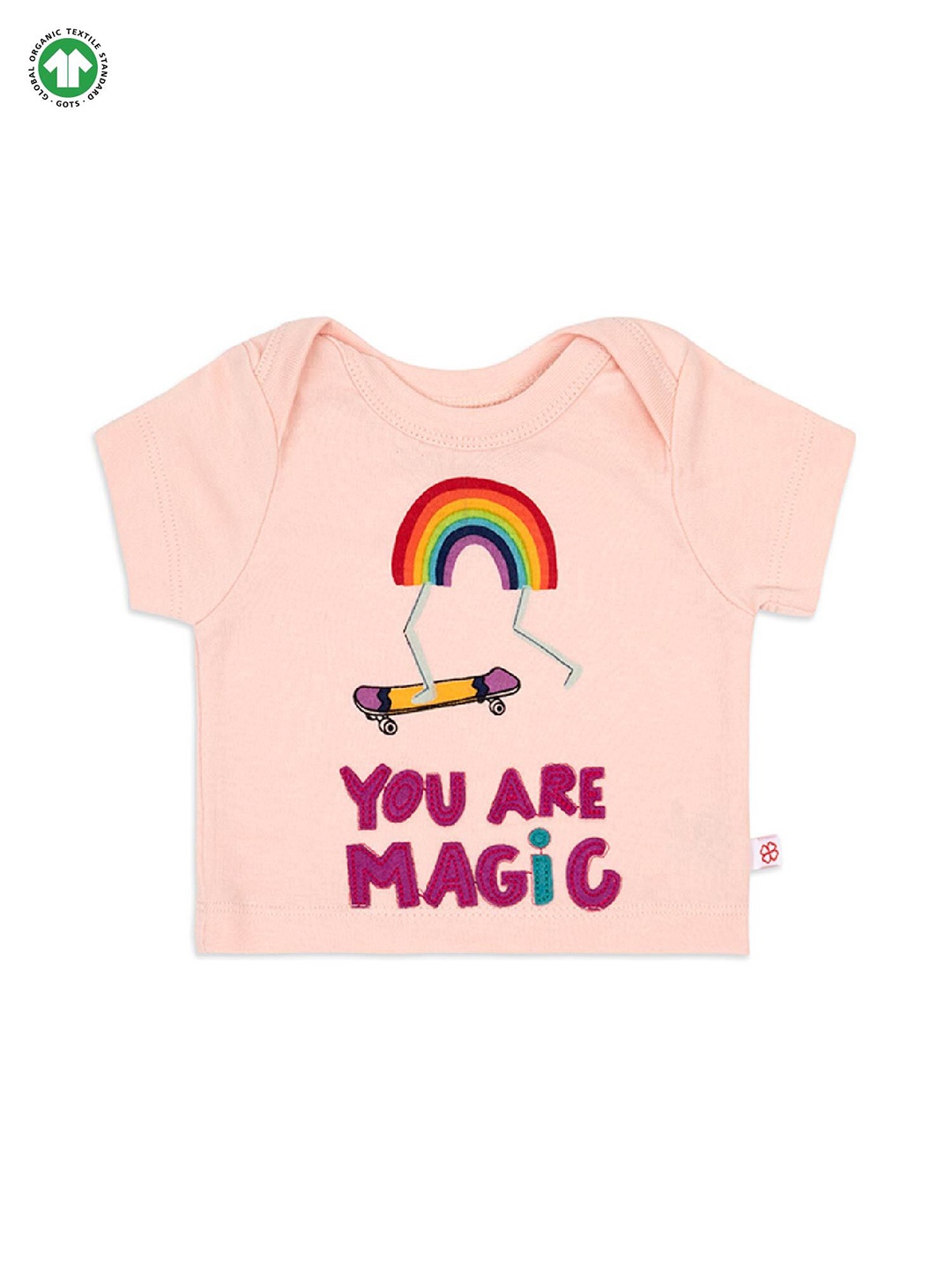 

GREENDIGO Girls Pink Typography Printed Organic Cotton T-shirt