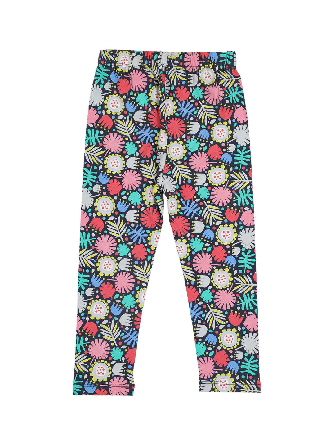 

GREENDIGO Girls Black & Pink Printed Cotton Ankle-Length Leggings