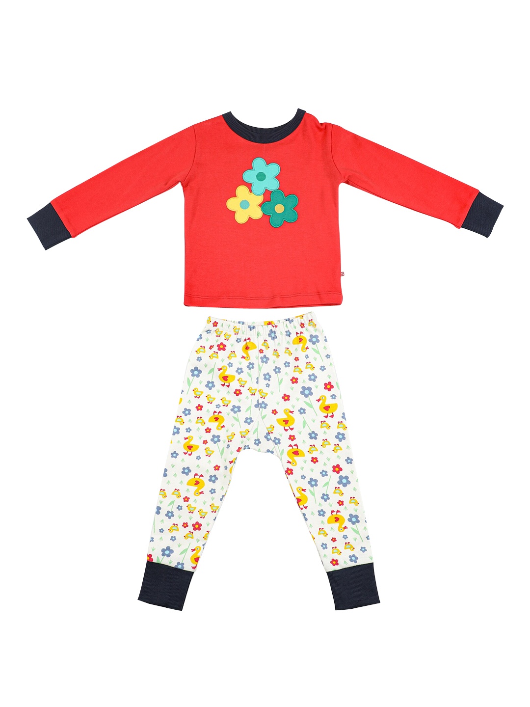 

GREENDIGO Girls Red Printed Night suits