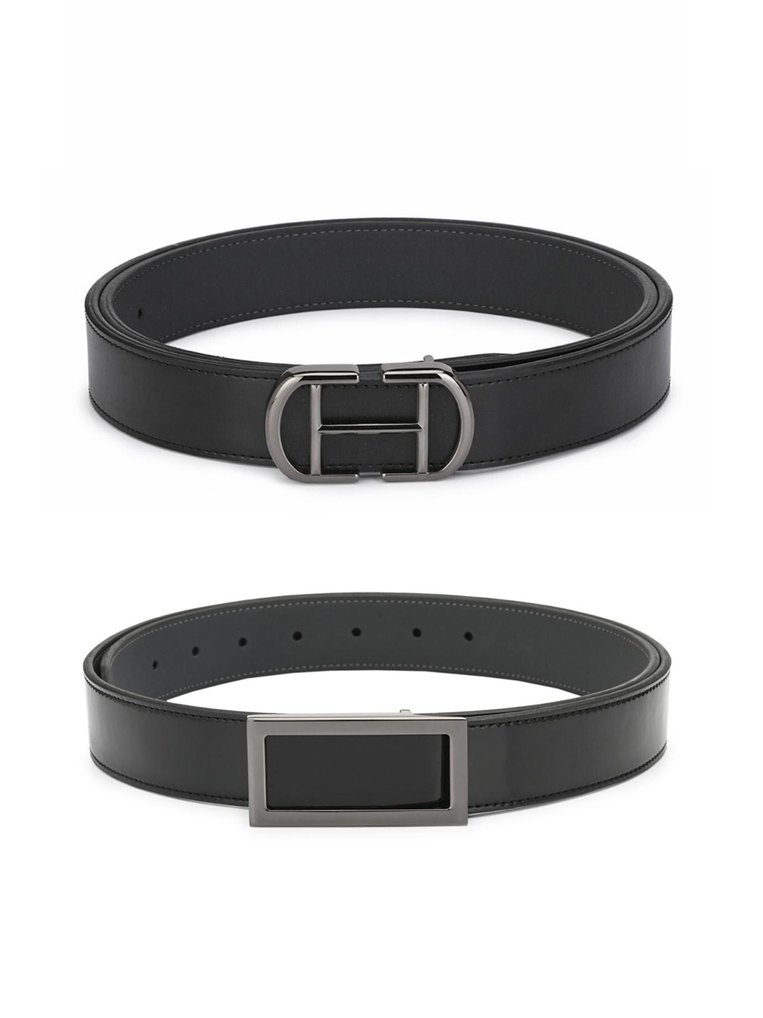 

Calvadoss Girls Black Set of 2 Solid PU Belt