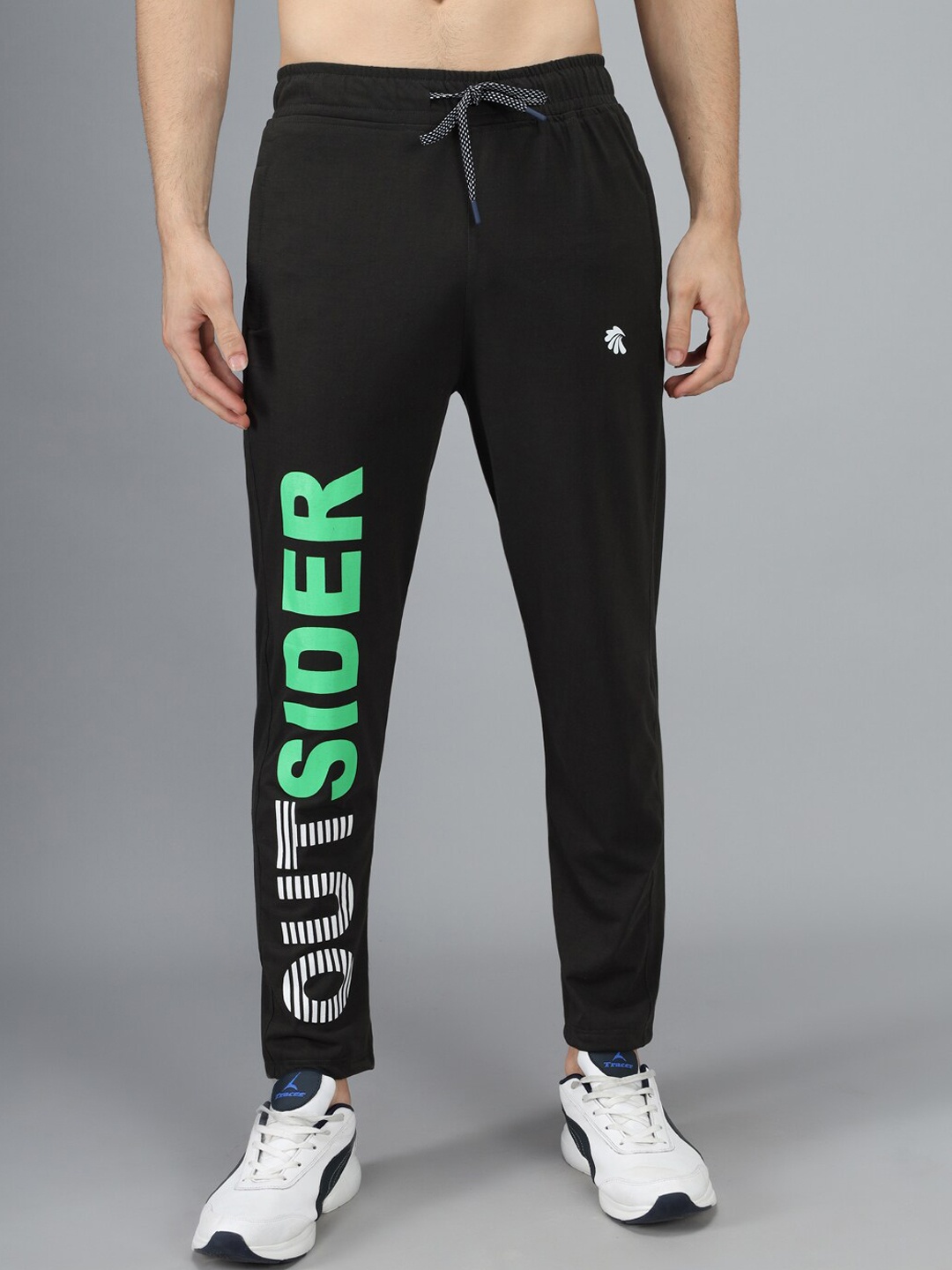 

Gallus Men Olive Green Printed Sports Dry-Fit Cotton Track Pants