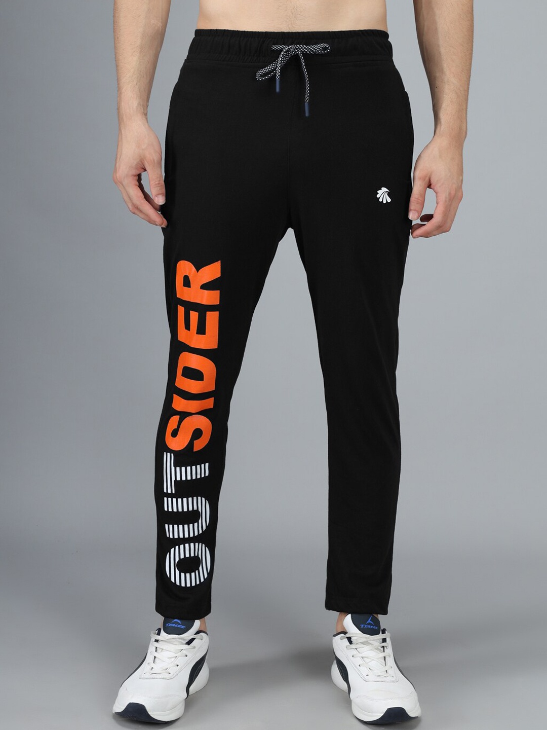 

Gallus Men Navy Blue Printed Cotton Track Pants