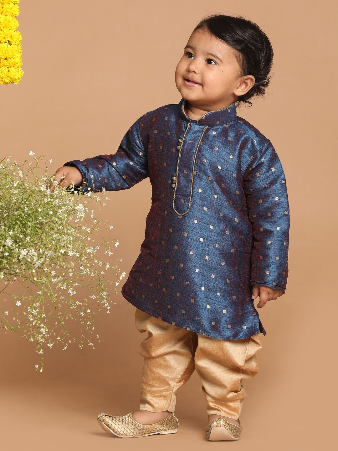 

VASTRAMAY Boys Blue Kurta with Dhoti Pants