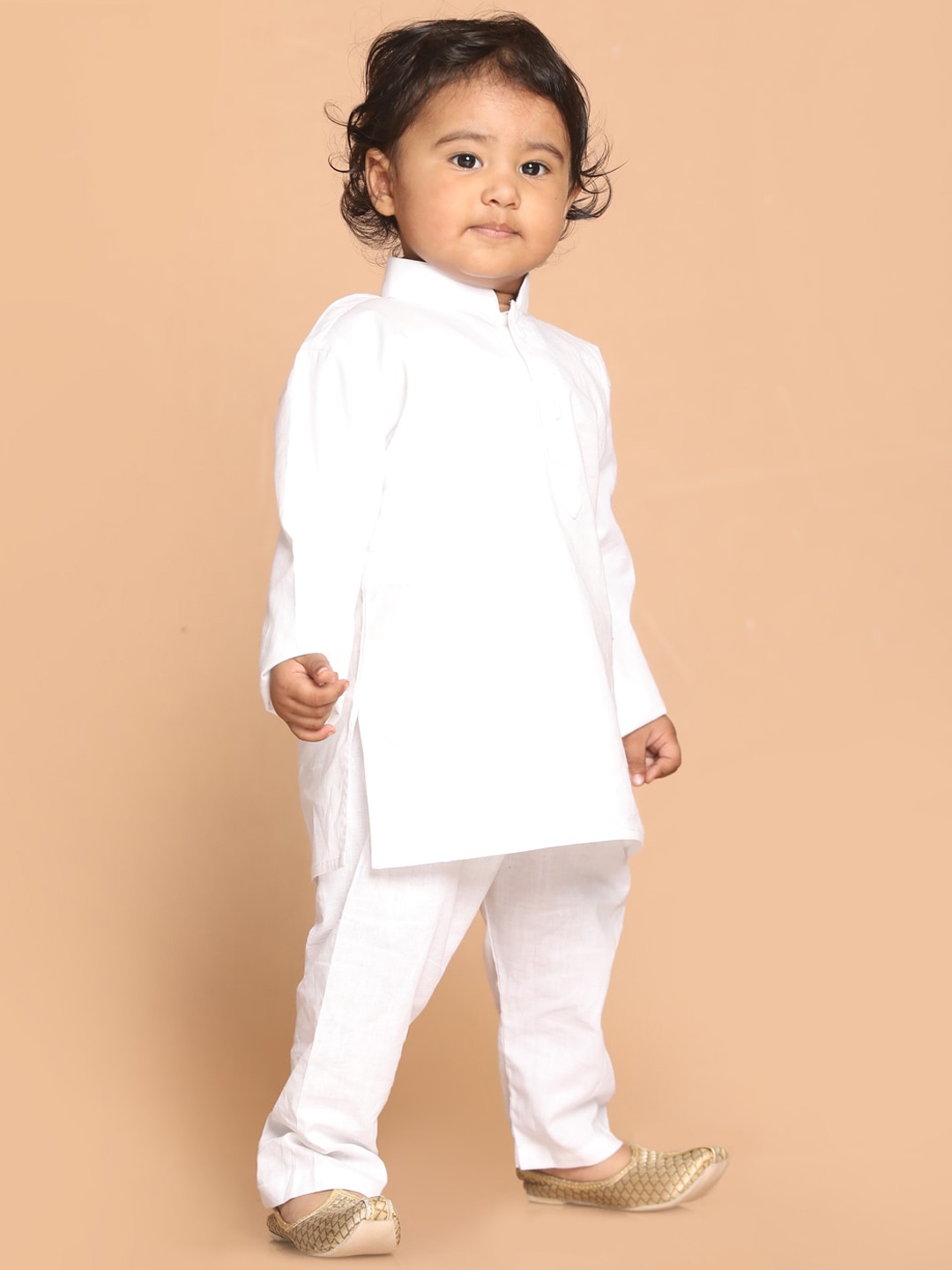 

VASTRAMAY Boys White Pure Cotton Kurta with Pyjamas