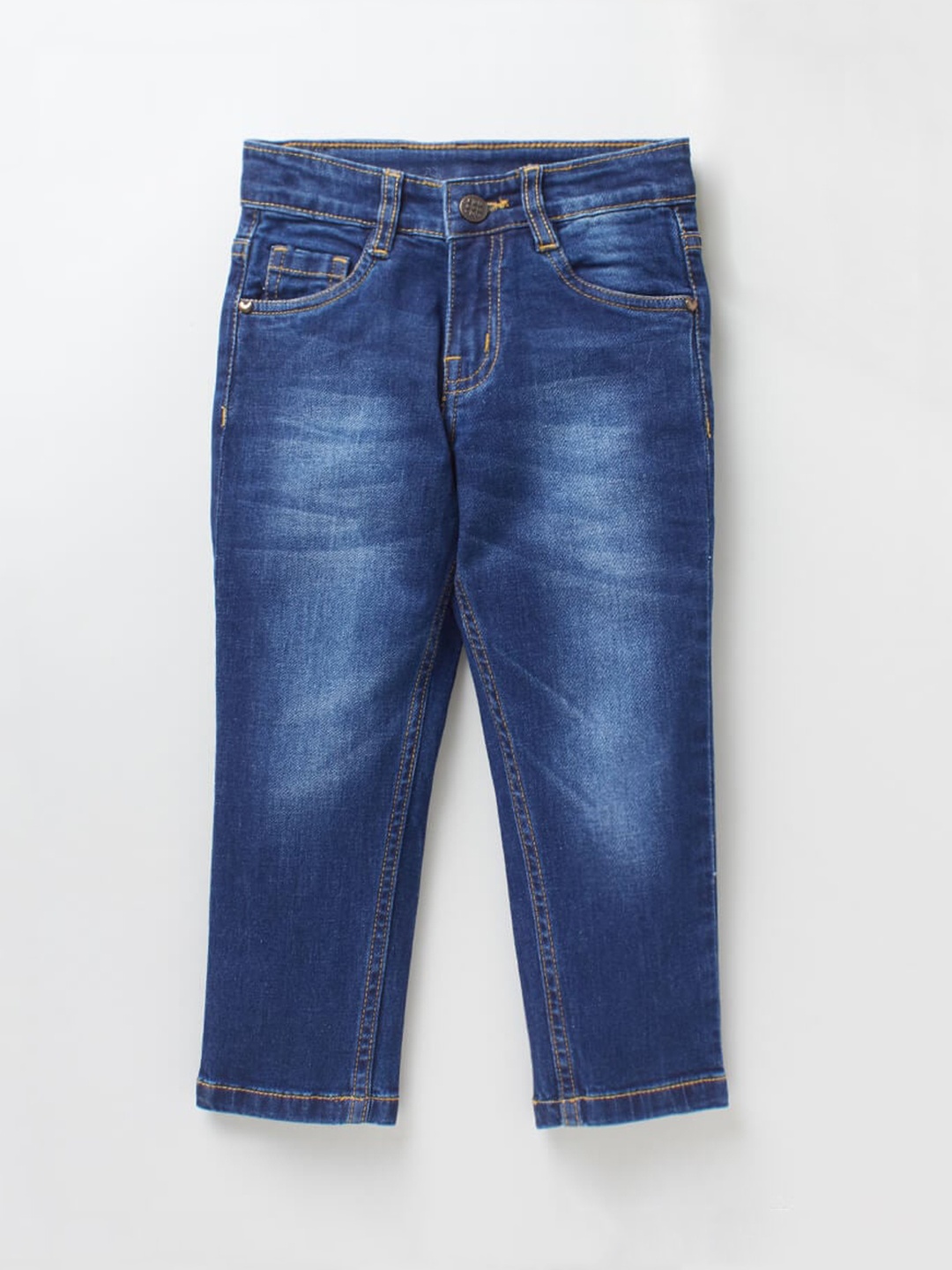 

Ed-a-Mamma Boys Blue Heavy Fade Stretchable Cotton Denim Jeans