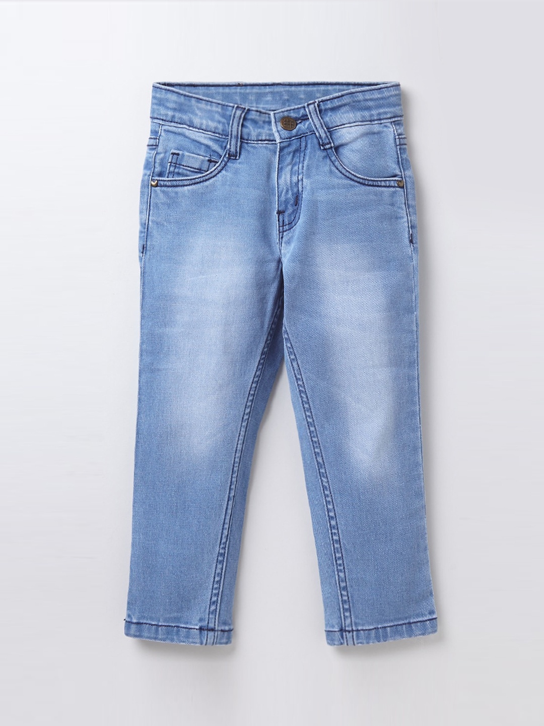

Ed-a-Mamma Boys Blue Heavy Fade Mid Rise Stretchable Jeans