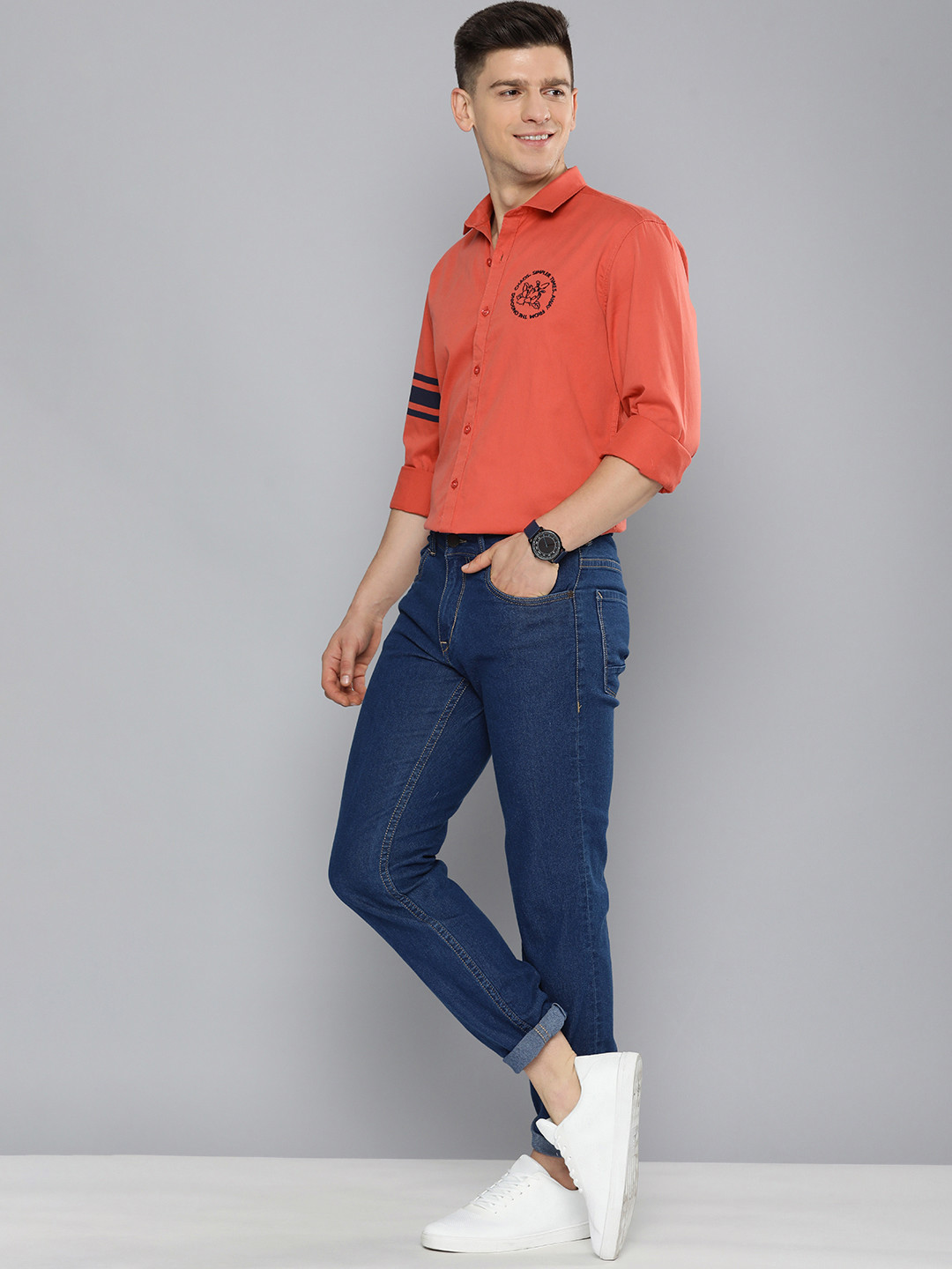 

Mast & Harbour Men Red Printed Pure cotton Casual Shirt