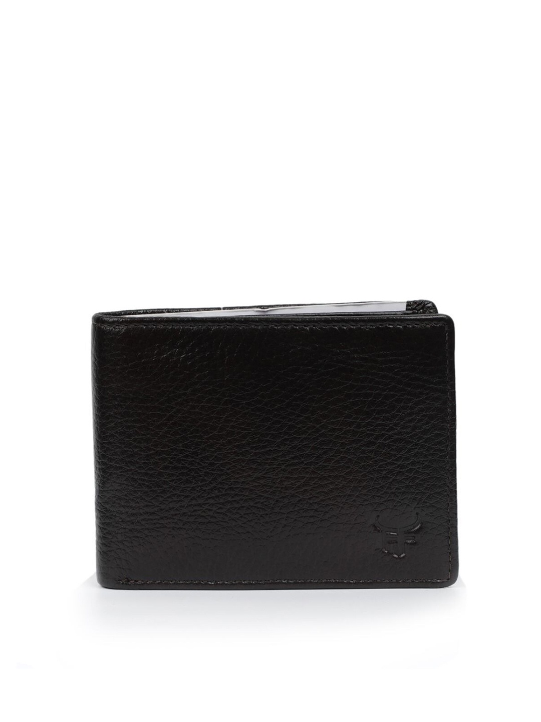 

Fusion Threads Men Black Solid Leather Two Fold Wallet