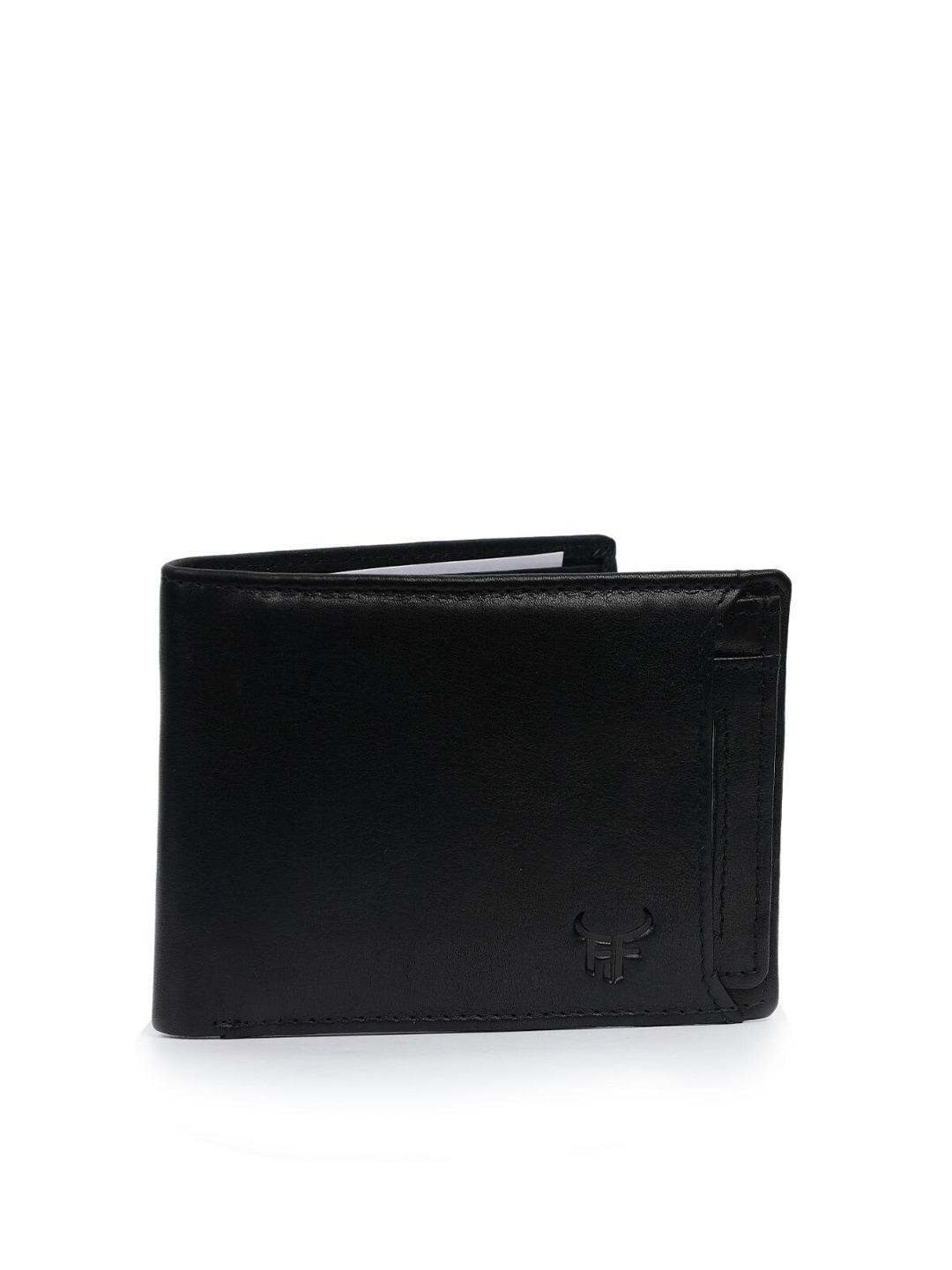 

Fusion Threads Men Black Leather Two Fold Wallet